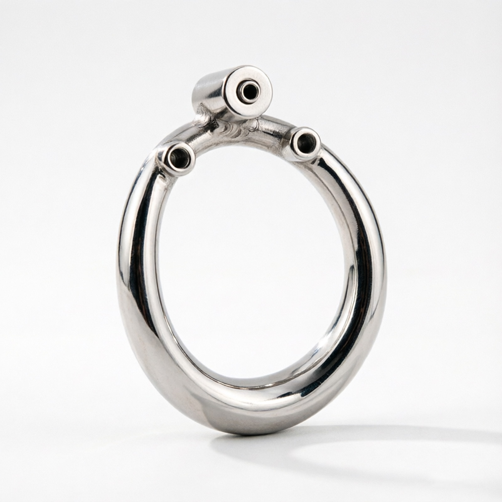 Ternence 304 Stainless Steel Replacement Base Ring for Push-to-Lock Chastity Cage – Closed Ring, Available in 4 Sizes, Ergonomic Cock Cage Ring for Male Chastity Device – Silver