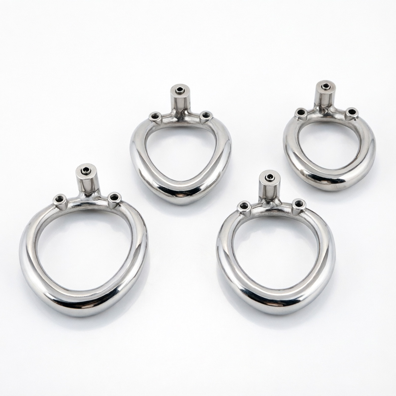 Ternence 304 Stainless Steel Replacement Base Ring for Push-to-Lock Chastity Cage – Closed Ring, Available in 4 Sizes, Ergonomic Cock Cage Ring for Male Chastity Device – Silver