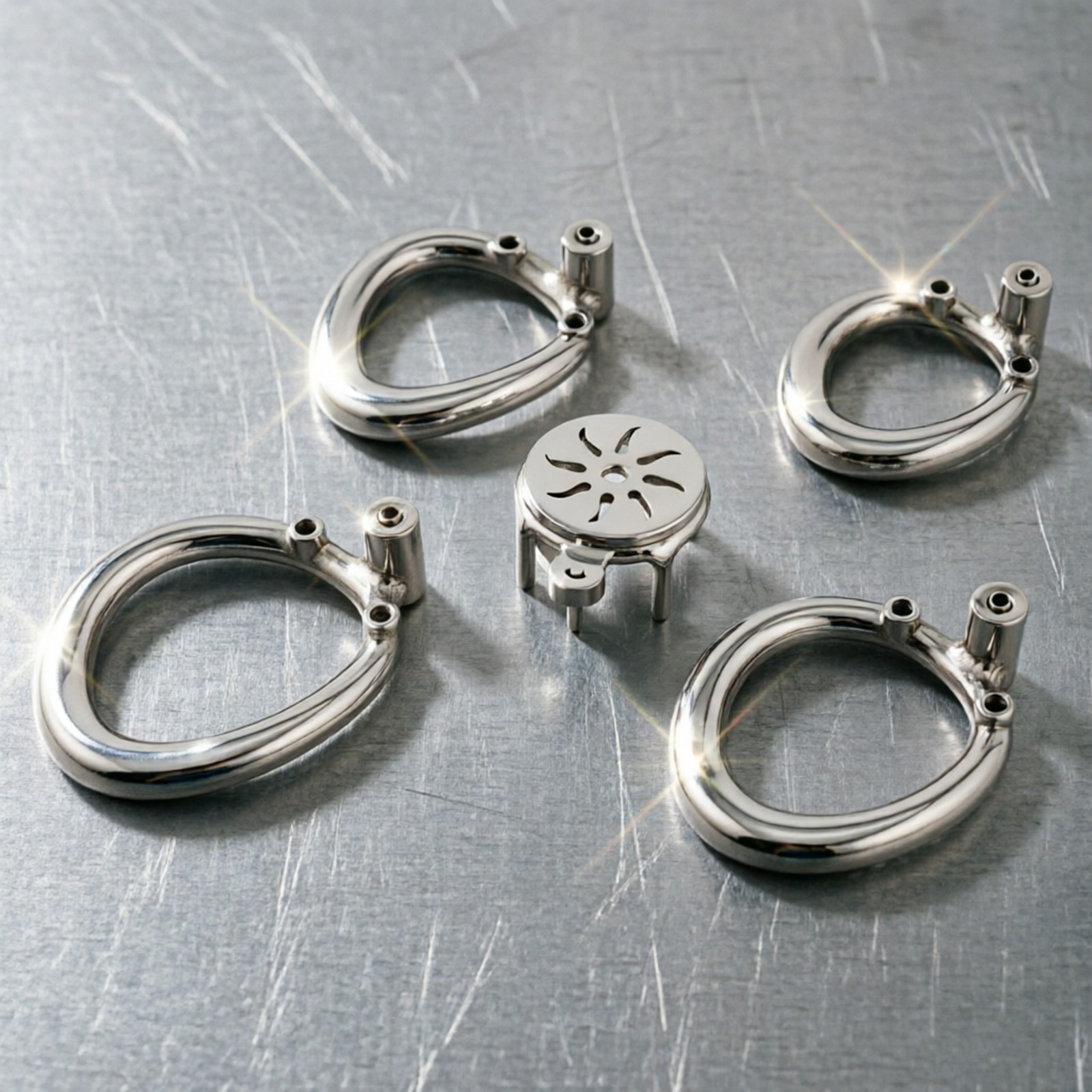 Ternence 304 Stainless Steel Replacement Base Ring for Push-to-Lock Chastity Cage – Closed Ring, Available in 4 Sizes, Ergonomic Cock Cage Ring for Male Chastity Device – Silver