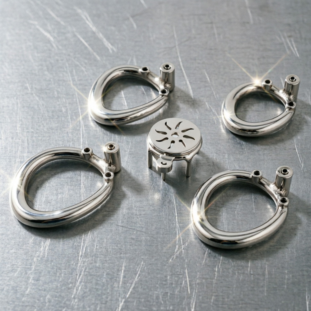 Ternence 304 Stainless Steel Replacement Base Ring for Push-to-Lock Chastity Cage – Closed Ring, Available in 4 Sizes, Ergonomic Cock Cage Ring for Male Chastity Device – Silver