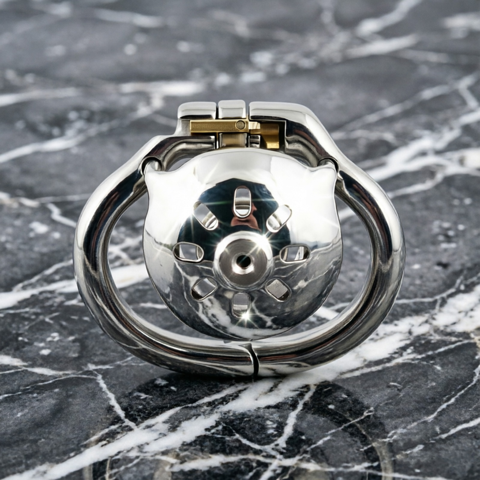 Ternence Stainless Steel Inverted Chastity Cage with Stainless Urethral Tube Hinged Ring, Medical-Grade Negative Cage, Silent Lock, Deep Retraction BDSM Device for Male Chastity – Silver