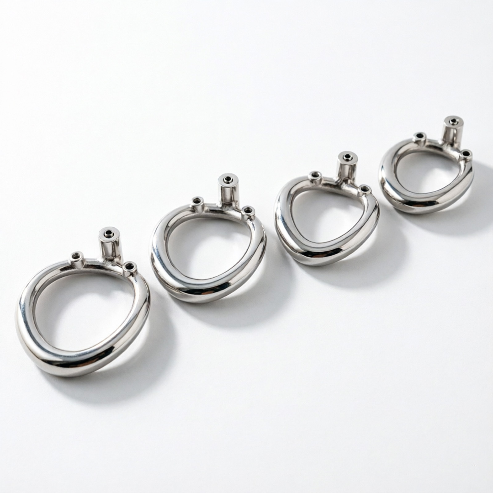 Ternence 304 Stainless Steel Replacement Base Ring for Push-to-Lock Chastity Cage – Closed Ring, Available in 4 Sizes, Ergonomic Cock Cage Ring for Male Chastity Device – Silver