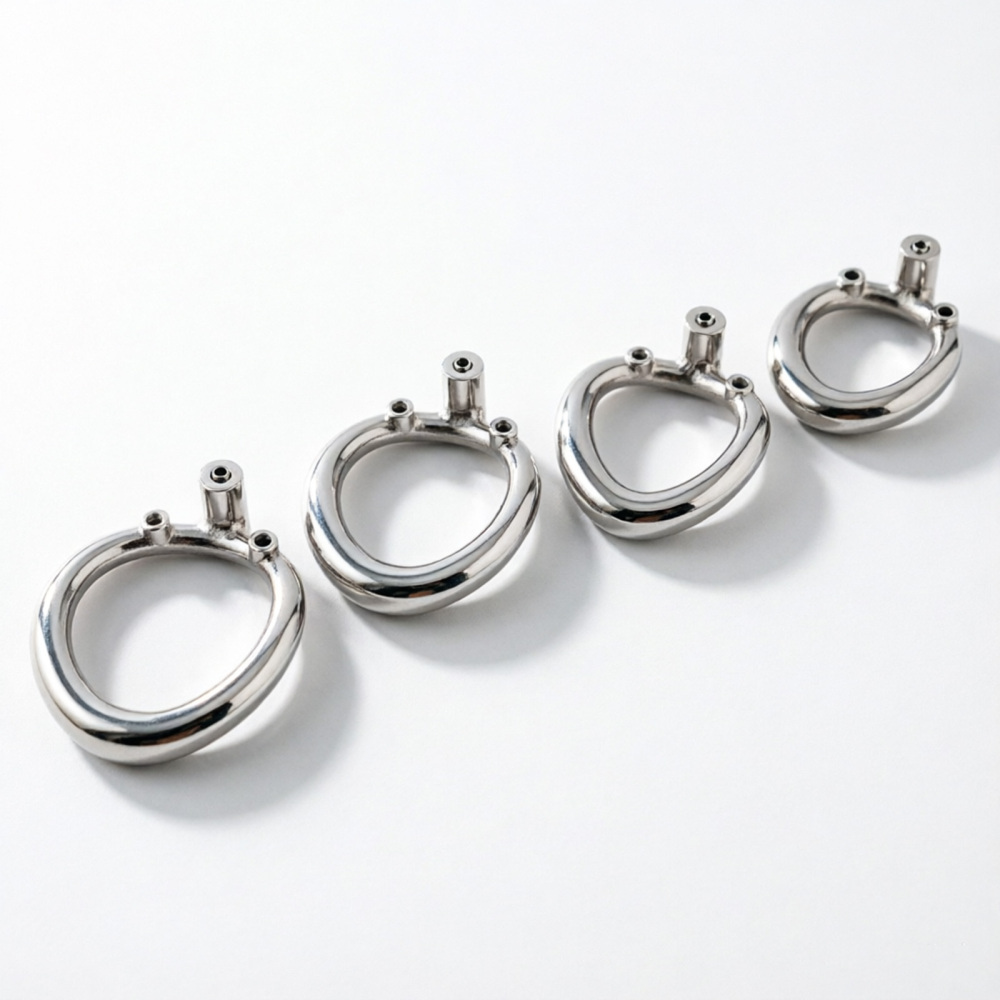 Ternence 304 Stainless Steel Replacement Base Ring for Push-to-Lock Chastity Cage – Closed Ring, Available in 4 Sizes, Ergonomic Cock Cage Ring for Male Chastity Device – Silver