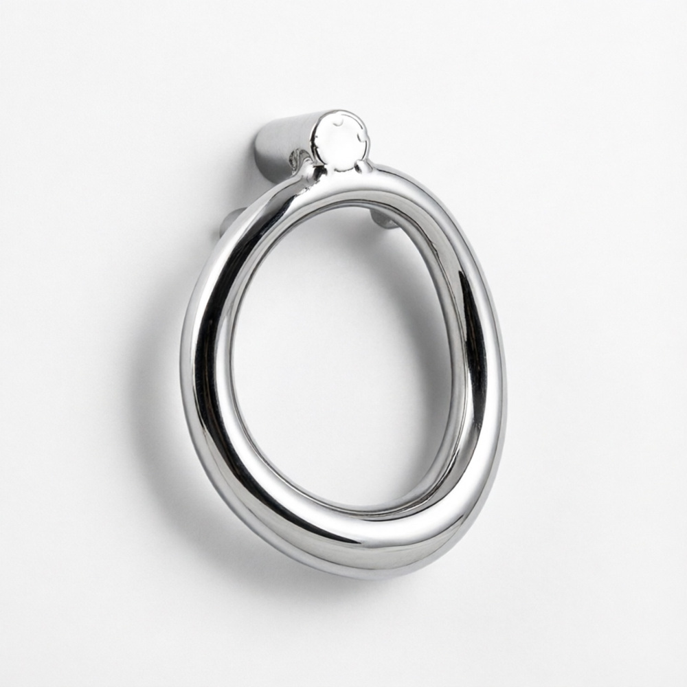 Ternence 304 Stainless Steel Replacement Base Ring for Push-to-Lock Chastity Cage – Closed Ring, Available in 4 Sizes, Ergonomic Cock Cage Ring for Male Chastity Device – Silver