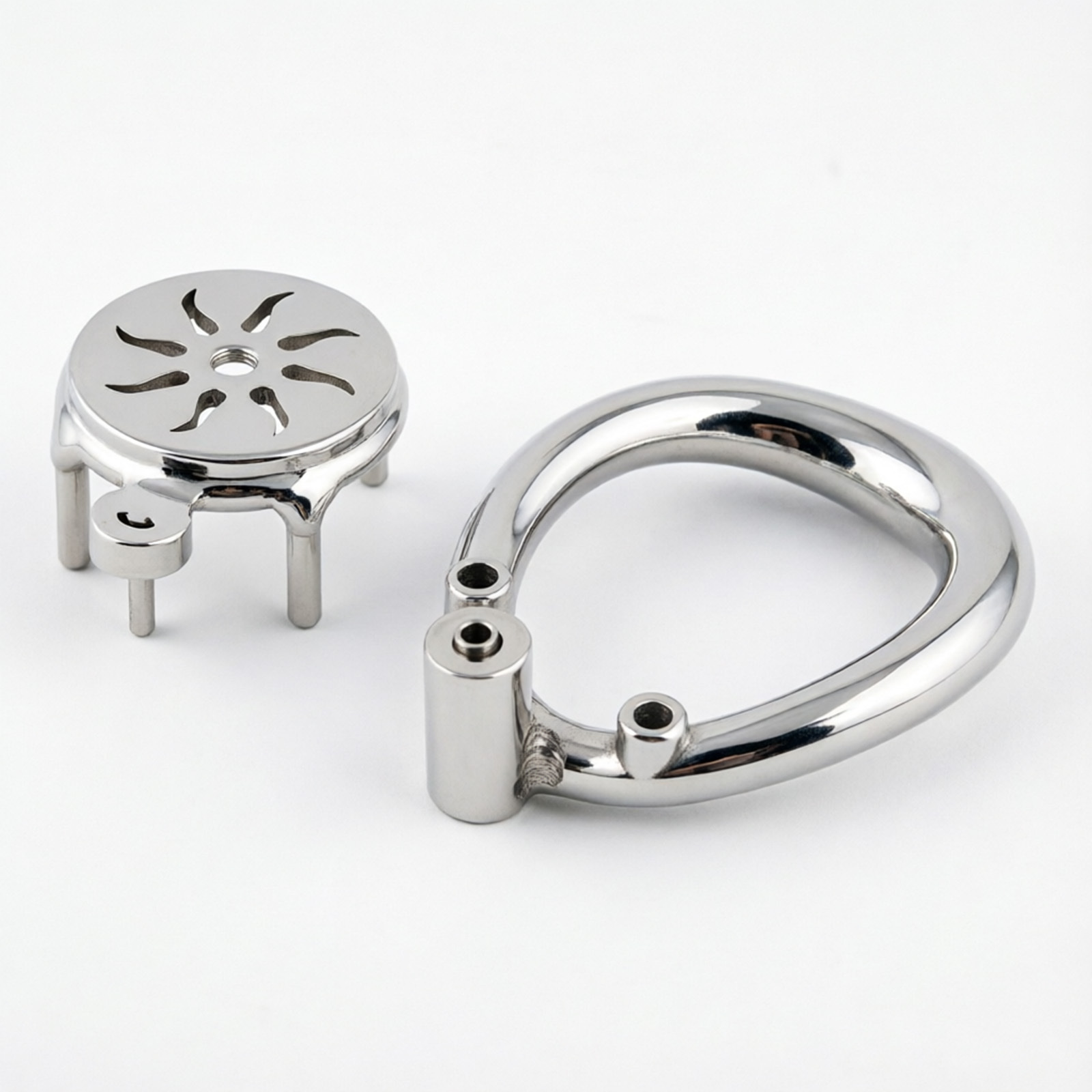 Ternence 304 Stainless Steel Replacement Base Ring for Push-to-Lock Chastity Cage – Closed Ring, Available in 4 Sizes, Ergonomic Cock Cage Ring for Male Chastity Device – Silver