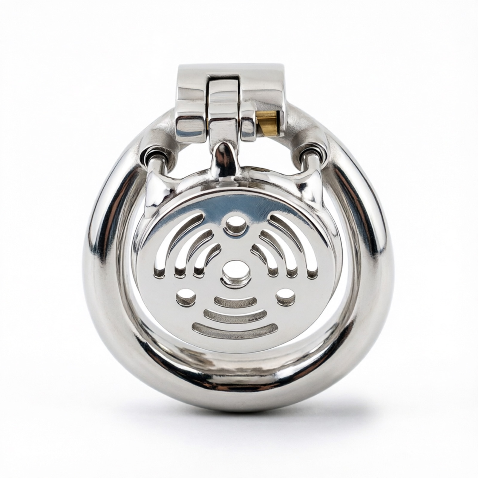 Ternence 304 Stainless Steel Short Flat Chastity Cage – Ergonomic Heavy Solid Ring, Closed Base Ring, Short Penis Cage, Metal Cock Cage with Silent Lock for Male Chastity