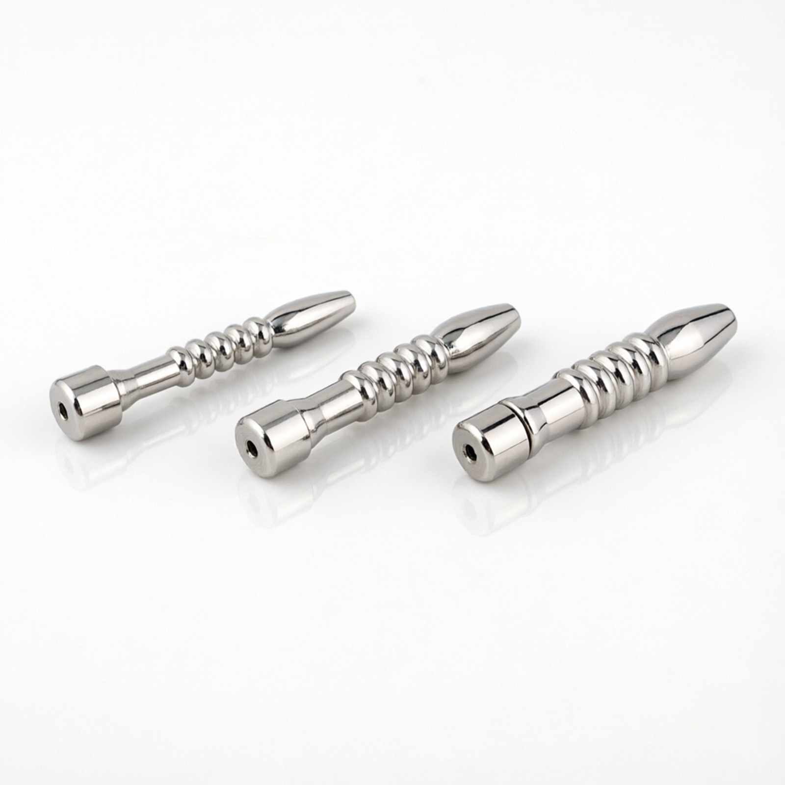 Ternence 304 Stainless Steel Hollow Urethral Sound for Flat Chastity Cage – 3 Size Options, Penis Plug & Urinary Catheter for Male Chastity Device, Smooth Polish Urethra Tube – Silver