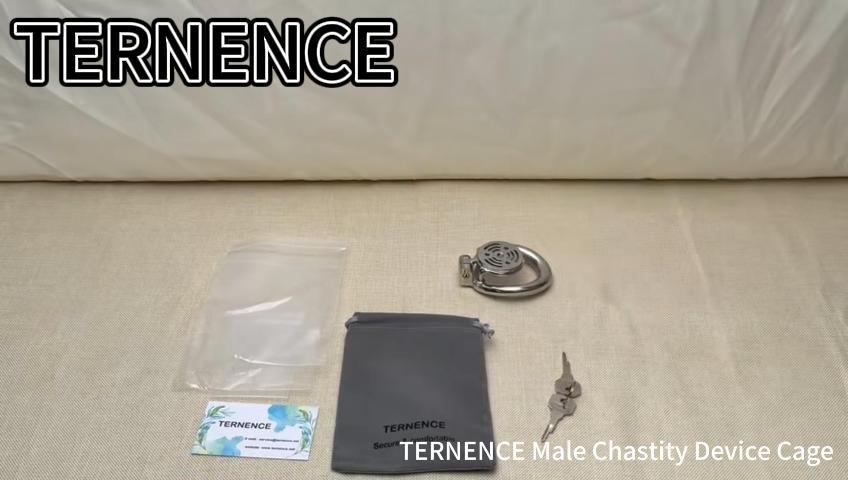 Ternence 304 Stainless Steel Short Flat Chastity Cage – Ergonomic Heavy Solid Ring, Closed Base Ring, Short Penis Cage, Metal Cock Cage with Silent Lock for Male Chastity