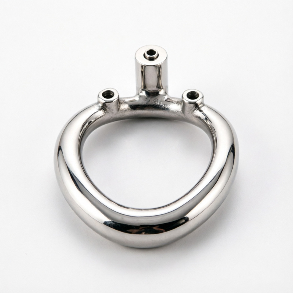 Ternence 304 Stainless Steel Replacement Base Ring for Push-to-Lock Chastity Cage – Closed Ring, Available in 4 Sizes, Ergonomic Cock Cage Ring for Male Chastity Device – Silver