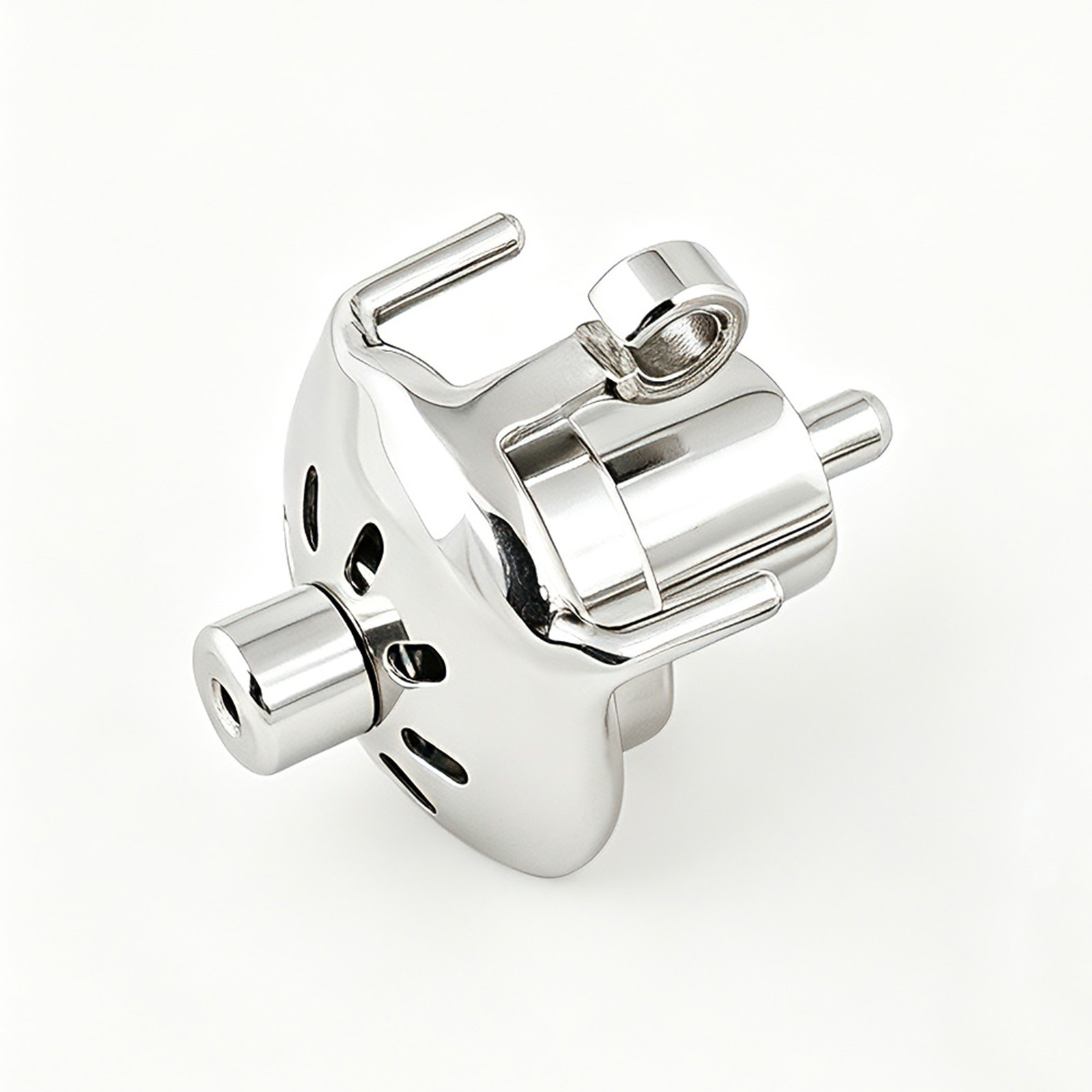 Ternence Stainless Steel Inverted Chastity Cage with Stainless Urethral Tube Hinged Ring, Medical-Grade Negative Cage, Silent Lock, Deep Retraction BDSM Device for Male Chastity (only cages do not include rings and locks)