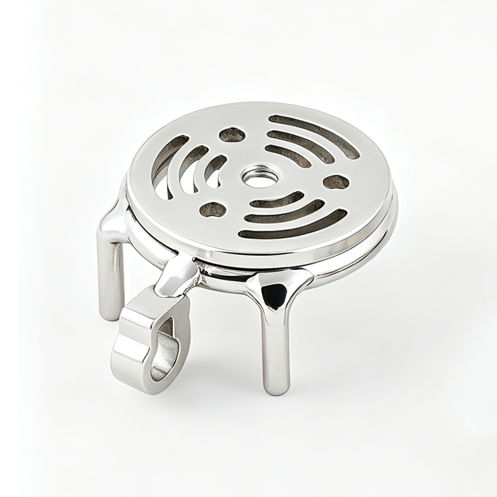 Ternence 304 Stainless Steel Short Flat Chastity Cage – Ergonomic Heavy Solid Ring, Closed Base Ring, Short Penis Cage, Metal Cock Cage with Silent Lock for Male Chastity (only cages do not include rings and locks)