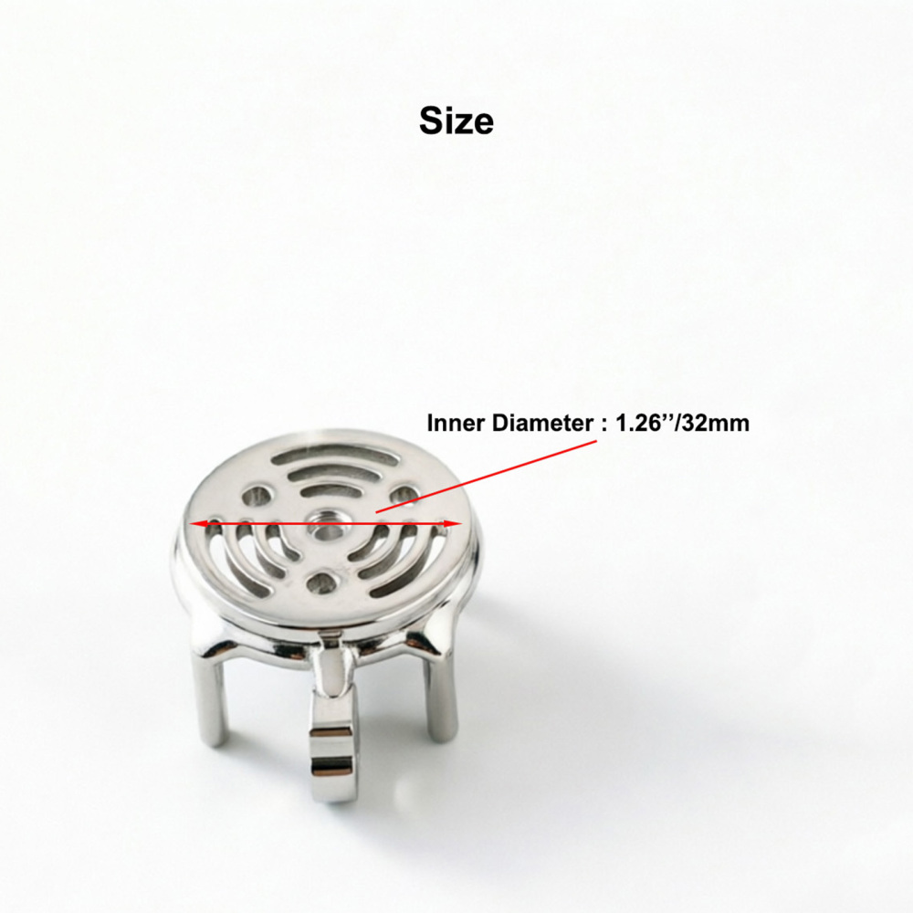 Ternence 304 Stainless Steel Short Flat Chastity Cage – Ergonomic Heavy Solid Ring, Closed Base Ring, Short Penis Cage, Metal Cock Cage with Silent Lock for Male Chastity (only cages do not include rings and locks)