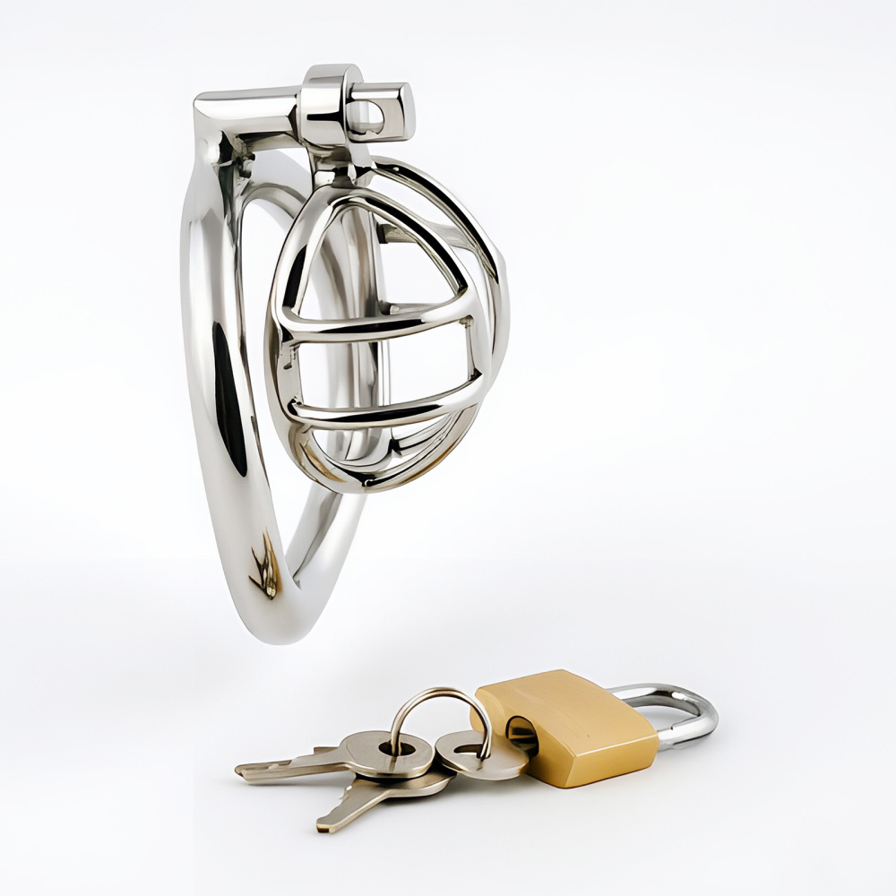 TERNENCE Male Chastity Device, Short Stainless Steel Cock Cage for Men (only cages do not include rings and locks)