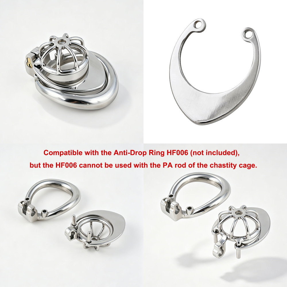 TERNENCE Metal Chastity Cage, Short Male Closed Ring cage with PA Puncture