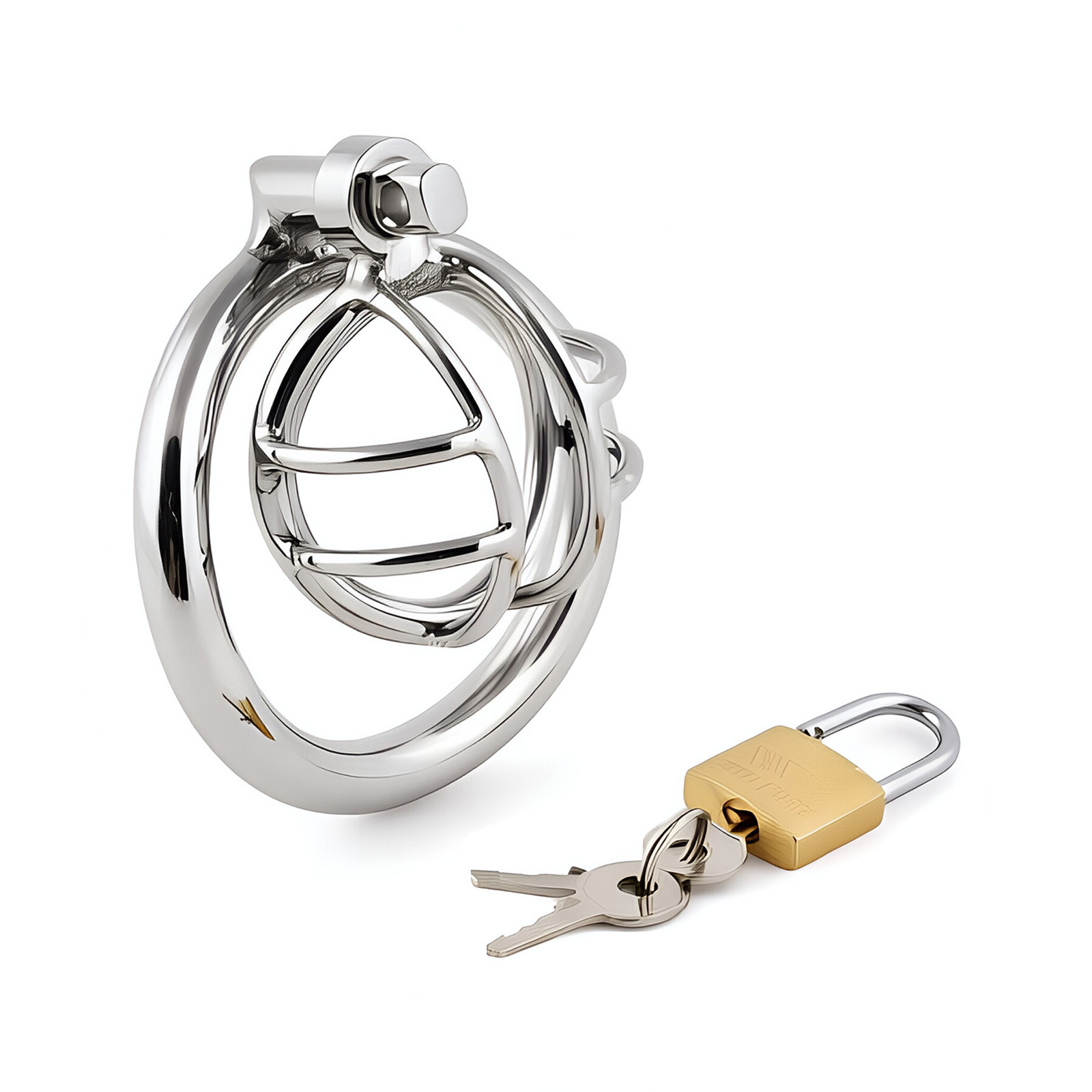 TERNENCE Male Chastity Device, Short Stainless Steel Cock Cage for Men