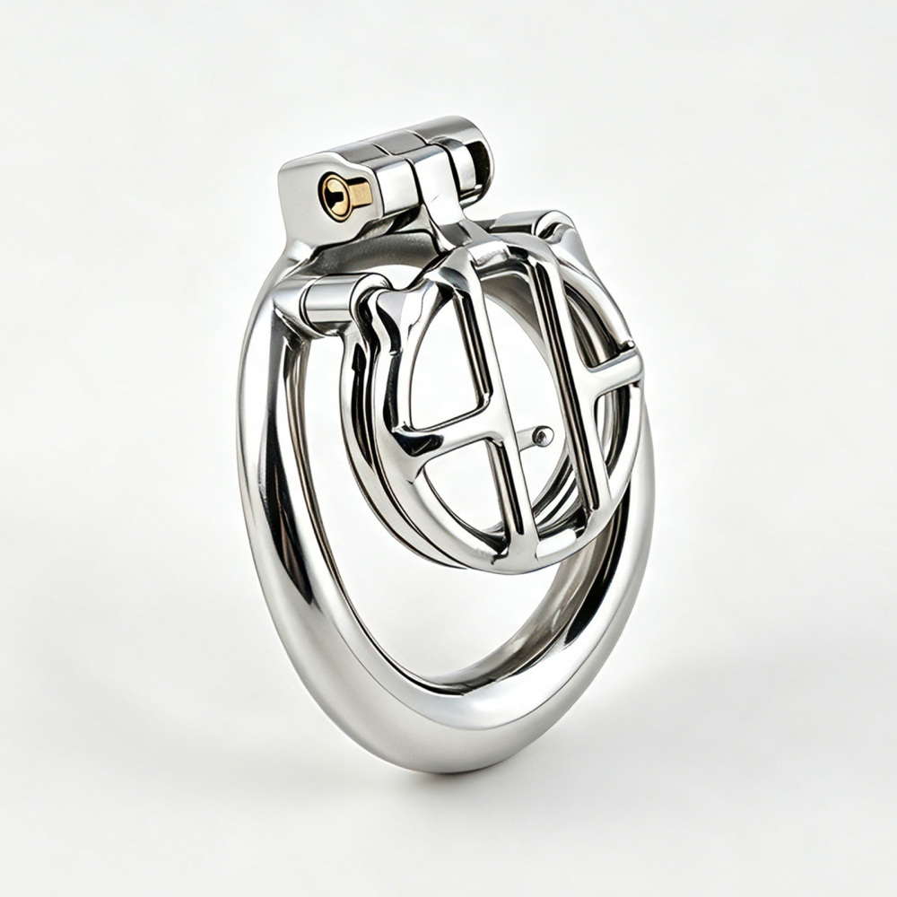 TERNENCE Small Chastity Cage, Solid Steel with PA Lock for Men (only cages do not include rings and locks)