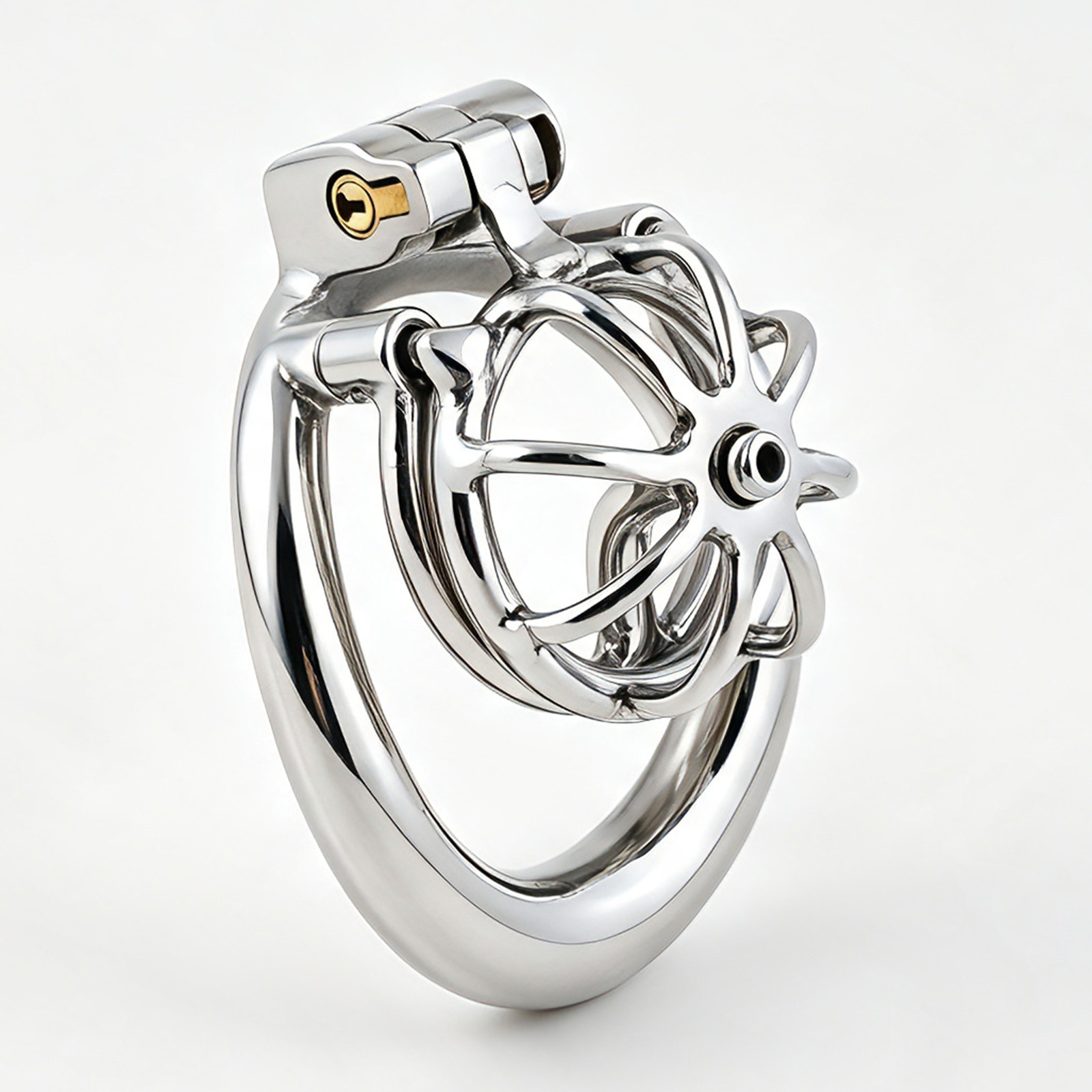 TERNENCE Metal Chastity Cage, Short Male Closed Ring cage with PA Puncture
