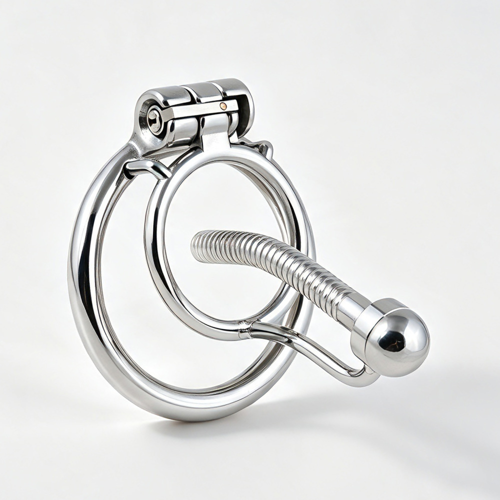 Jefisry Chastity Cage Stainless Steel Penis Lock F238 with 8mm Catheter Men