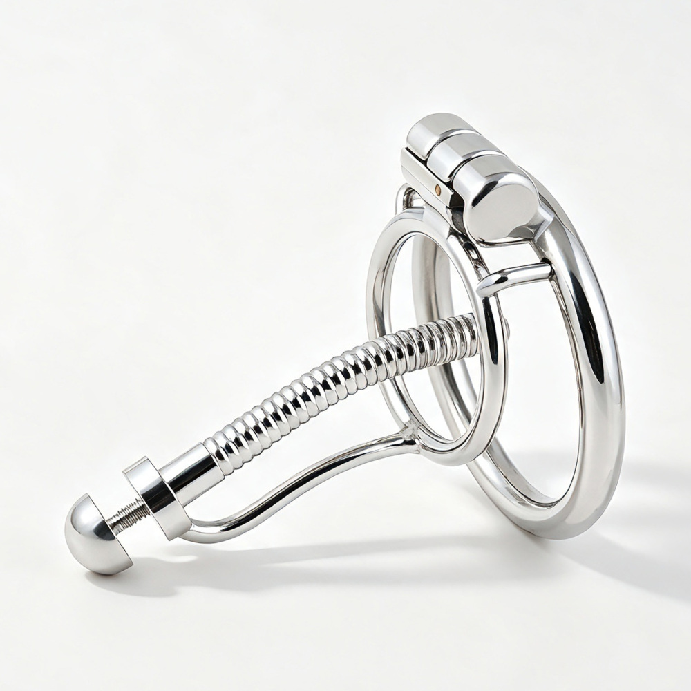 Jefisry Chastity Cage Stainless Steel Penis Lock F238 with 8mm Catheter Men