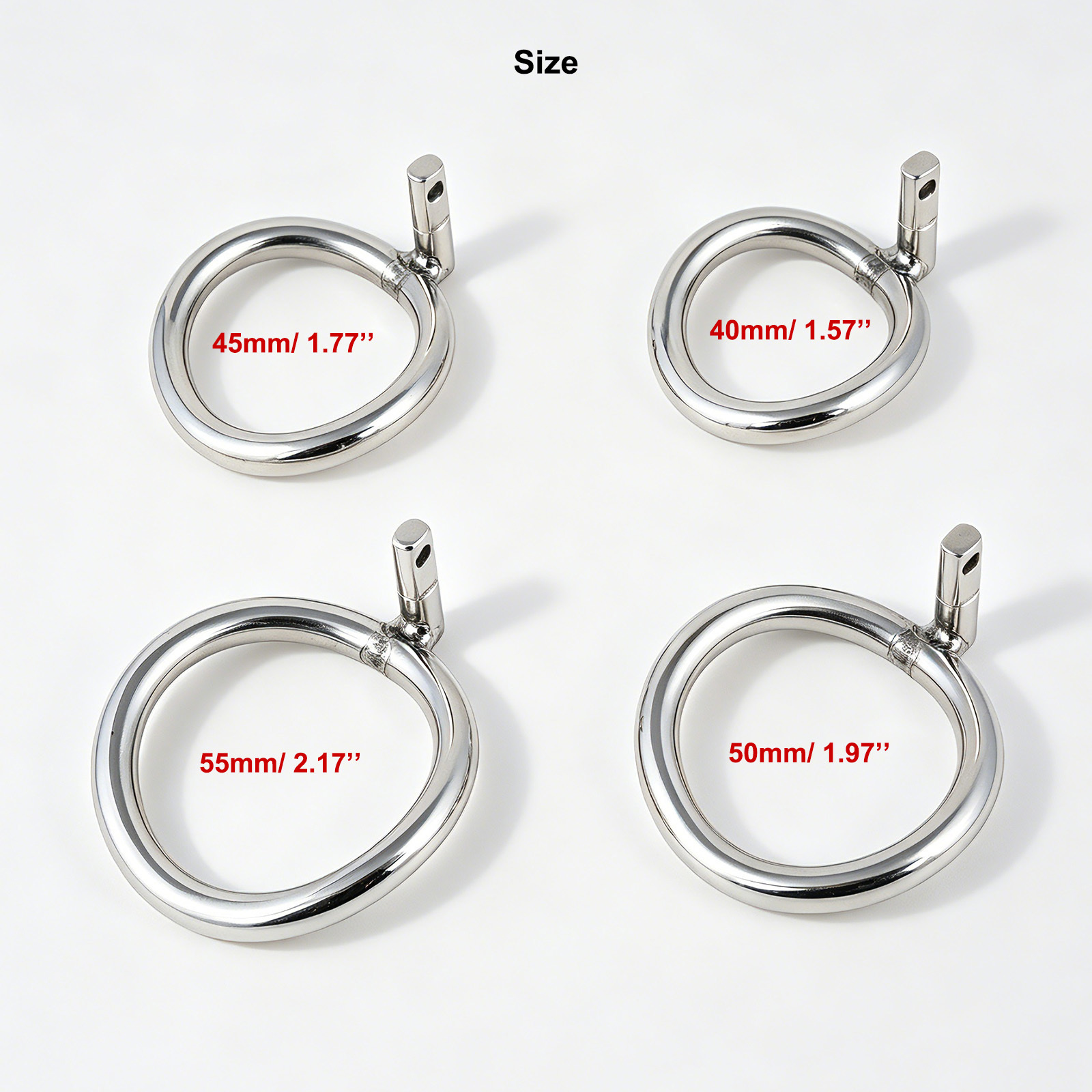 TERNENCE Male Chastity Device Hypoallergenic Stainless Steel Cock Cage Penis Ring Virginity Lock Chastity Belt with Padlock for Adult Game Sex Toy