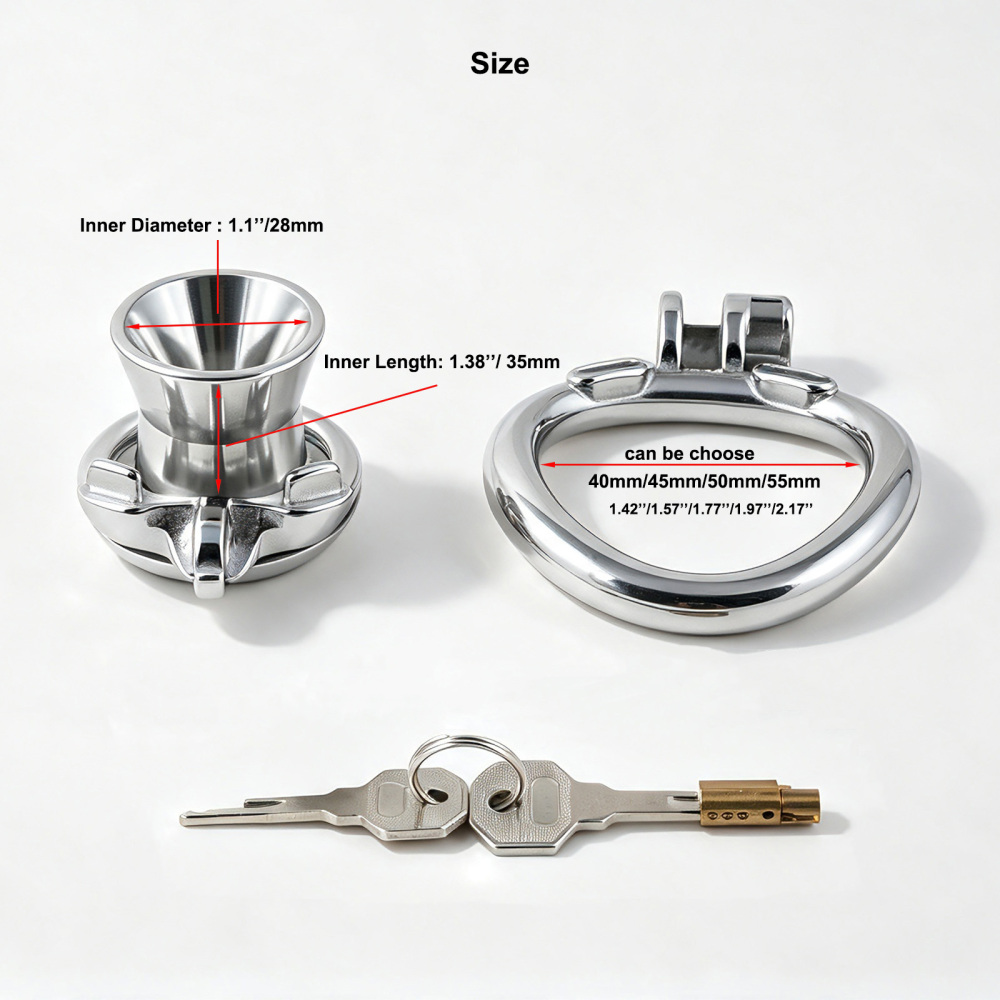 Inverted Stainless Steel Chastity Cage for Men