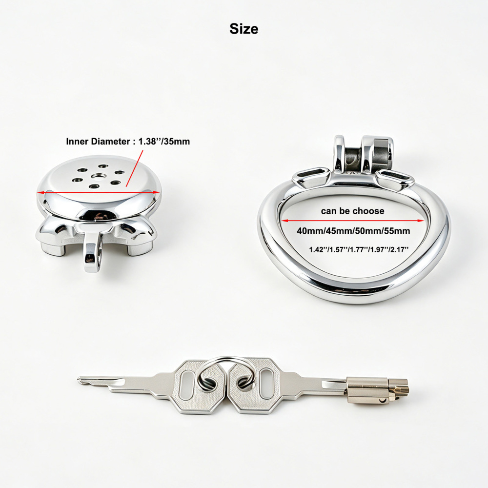 Short Stainless Steel Chastity Cage for Men