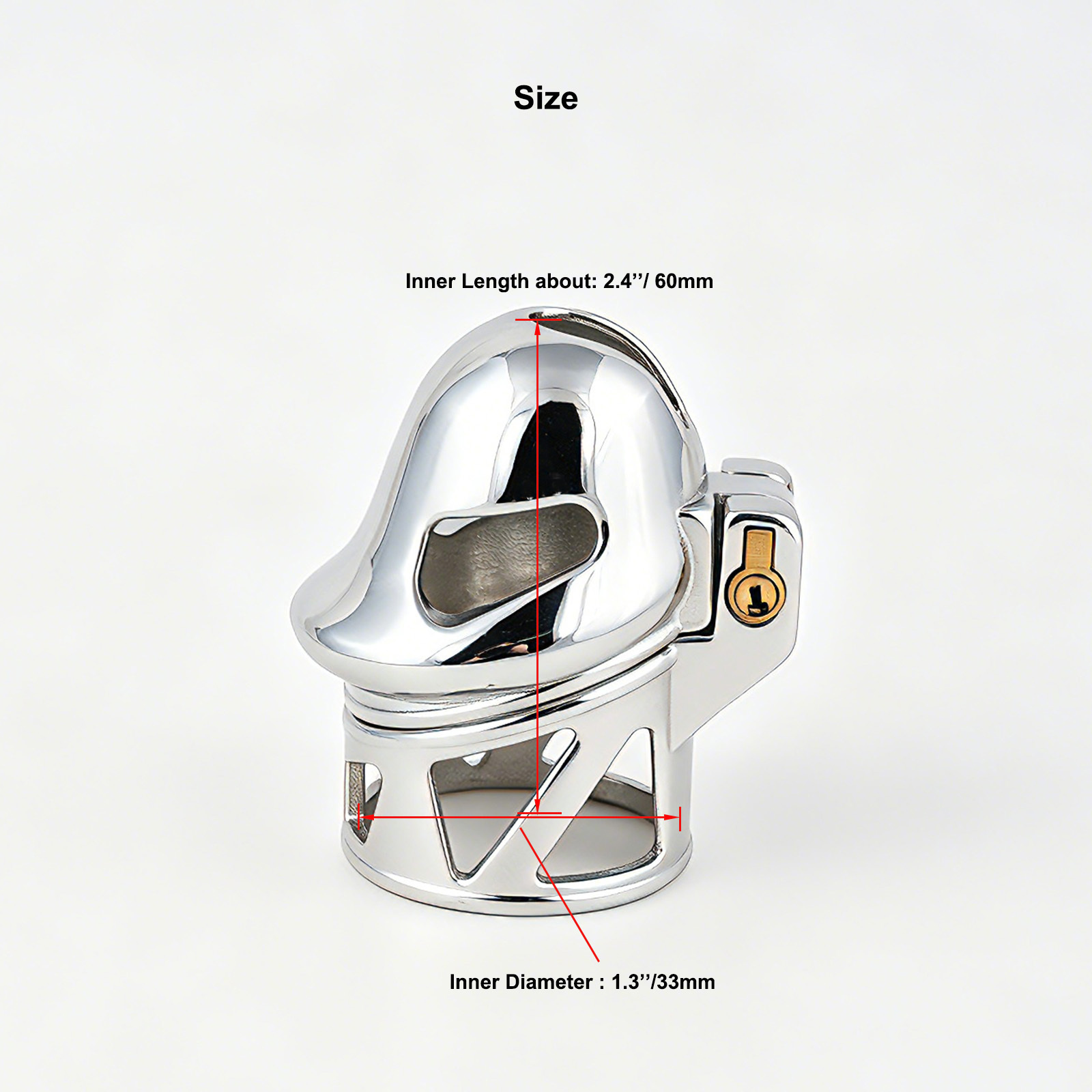 Glans Chastity Cage Stainless Steel No Base Ring