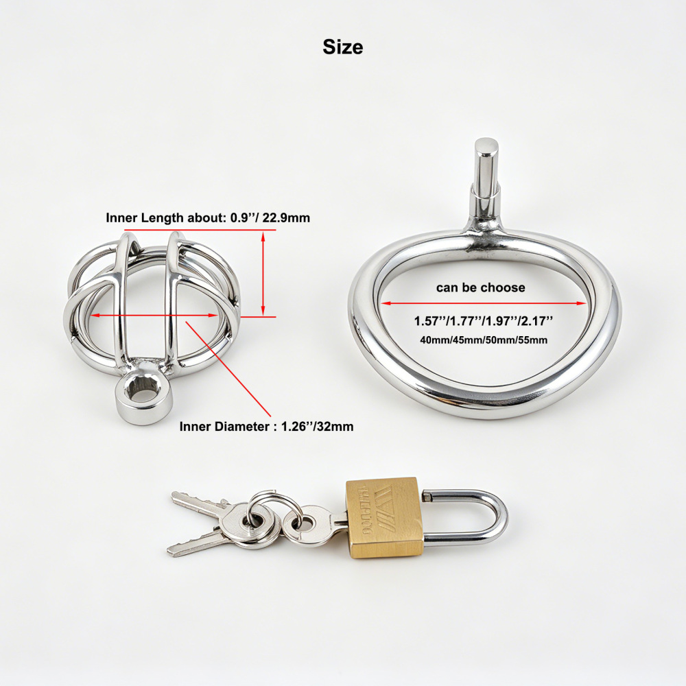 TERNENCE Male Chastity Device, Short Stainless Steel Cock Cage for Men