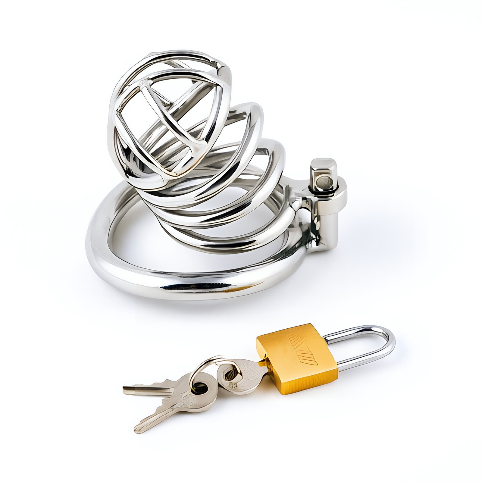 TERNENCE Stainless Steel Male Chastity Device, Durable Penis Cage with Padlock for Adult Men
