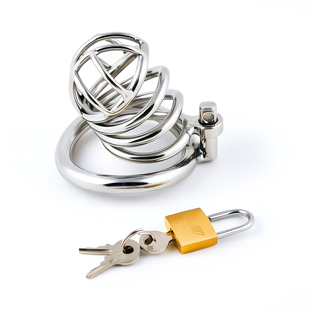 TERNENCE Stainless Steel Male Chastity Device, Durable Penis Cage with Padlock for Adult Men