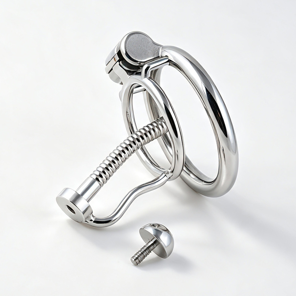 Jefisry Stainless Steel Chastity Cage with 7mm Urethral Tube F238 for Men (only cages do not include rings and locks)
