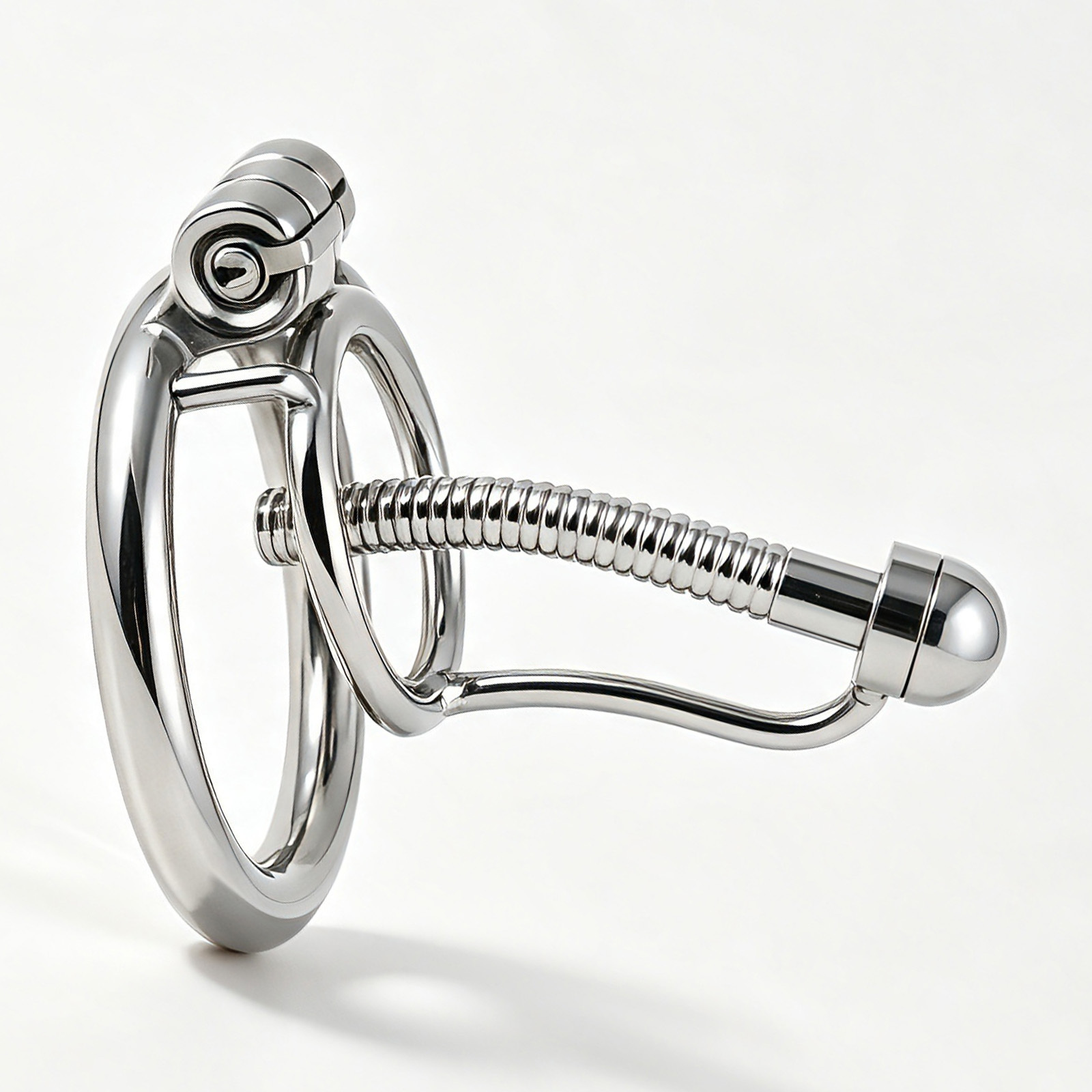 Jefisry Chastity Cage Stainless Steel Penis Lock F238 with 8mm Catheter Men