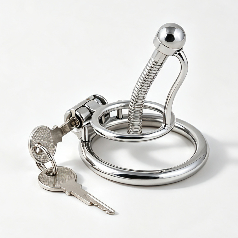 Jefisry Chastity Cage Stainless Steel Penis Lock F238 with 8mm Catheter Men