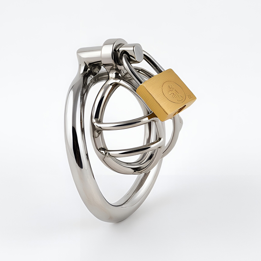 TERNENCE Male Chastity Device, Short Stainless Steel Cock Cage for Men