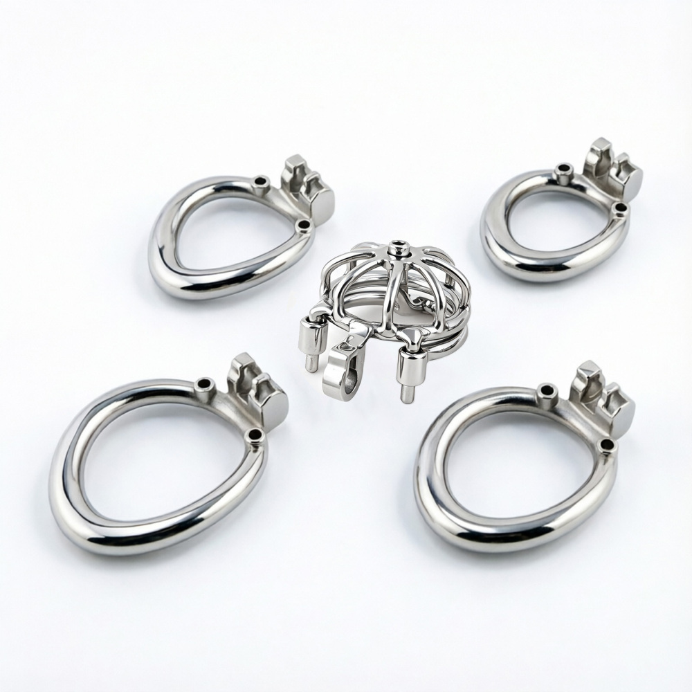 TERNENCE Metal Chastity Cage, Short Male Closed Ring cage with PA Puncture