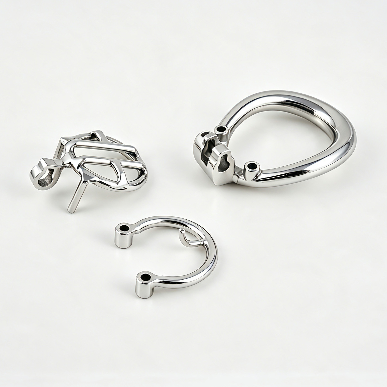 TERNENCE Small Chastity Cage, Solid Steel with PA Lock for Men (only cages do not include rings and locks)