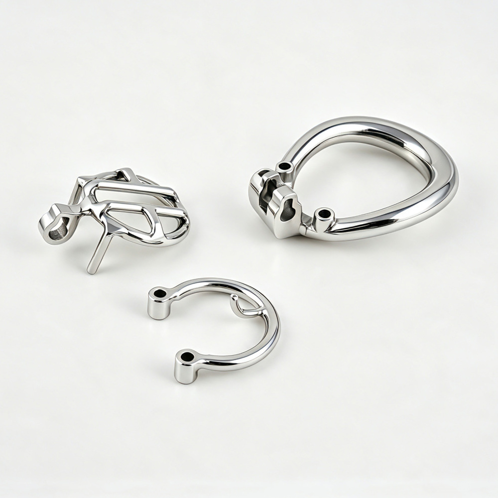 TERNENCE Small Chastity Cage, Solid Steel with PA Lock for Men (only cages do not include rings and locks)