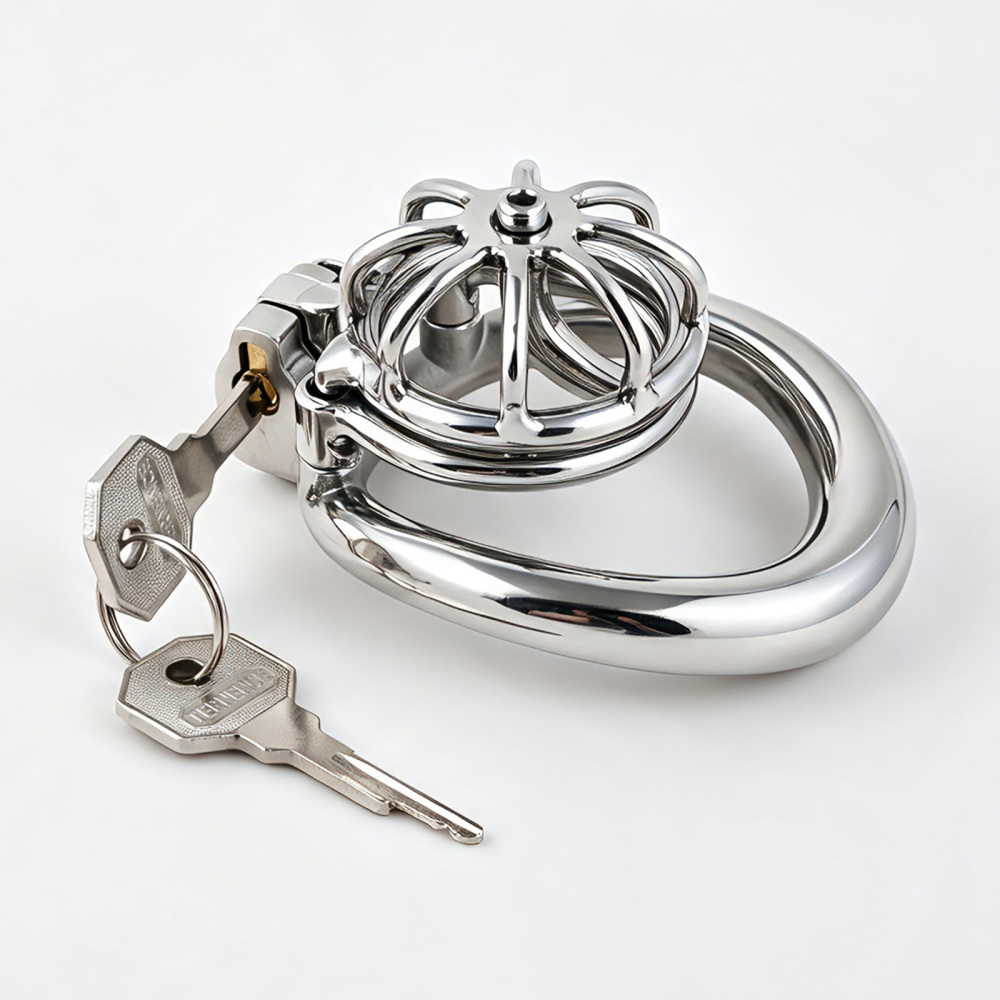 TERNENCE Metal Chastity Cage, Short Male Closed Ring cage with PA Puncture