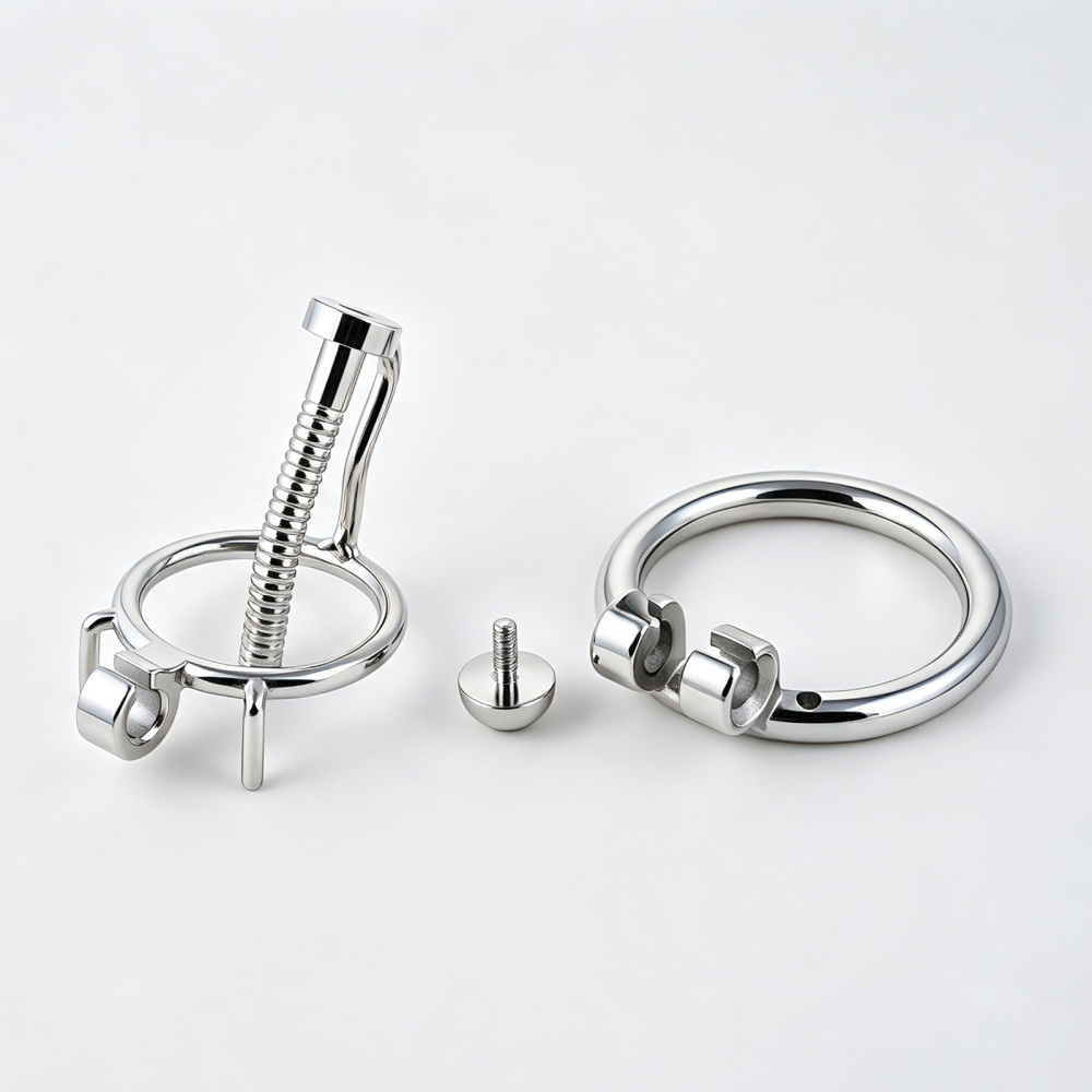 Jefisry Stainless Steel Chastity Cage with 7mm Urethral Tube