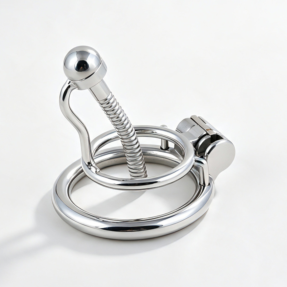 Jefisry Stainless Steel Chastity Cage with 7mm Urethral Tube