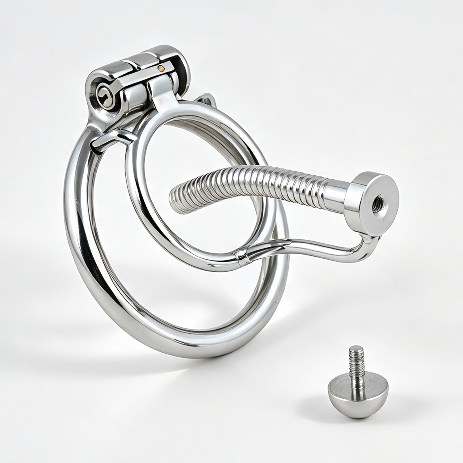Jefisry Chastity Cage Stainless Steel Penis Lock F238 with 8mm Catheter Men