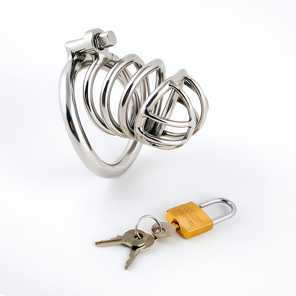 TERNENCE Stainless Steel Male Chastity Device, Durable Penis Cage with Padlock for Adult Men (only cages do not include rings and locks)