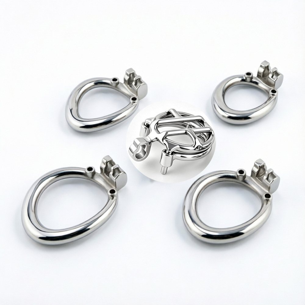 TERNENCE Small Chastity Cage, Solid Steel with PA Lock for Men (only cages do not include rings and locks)