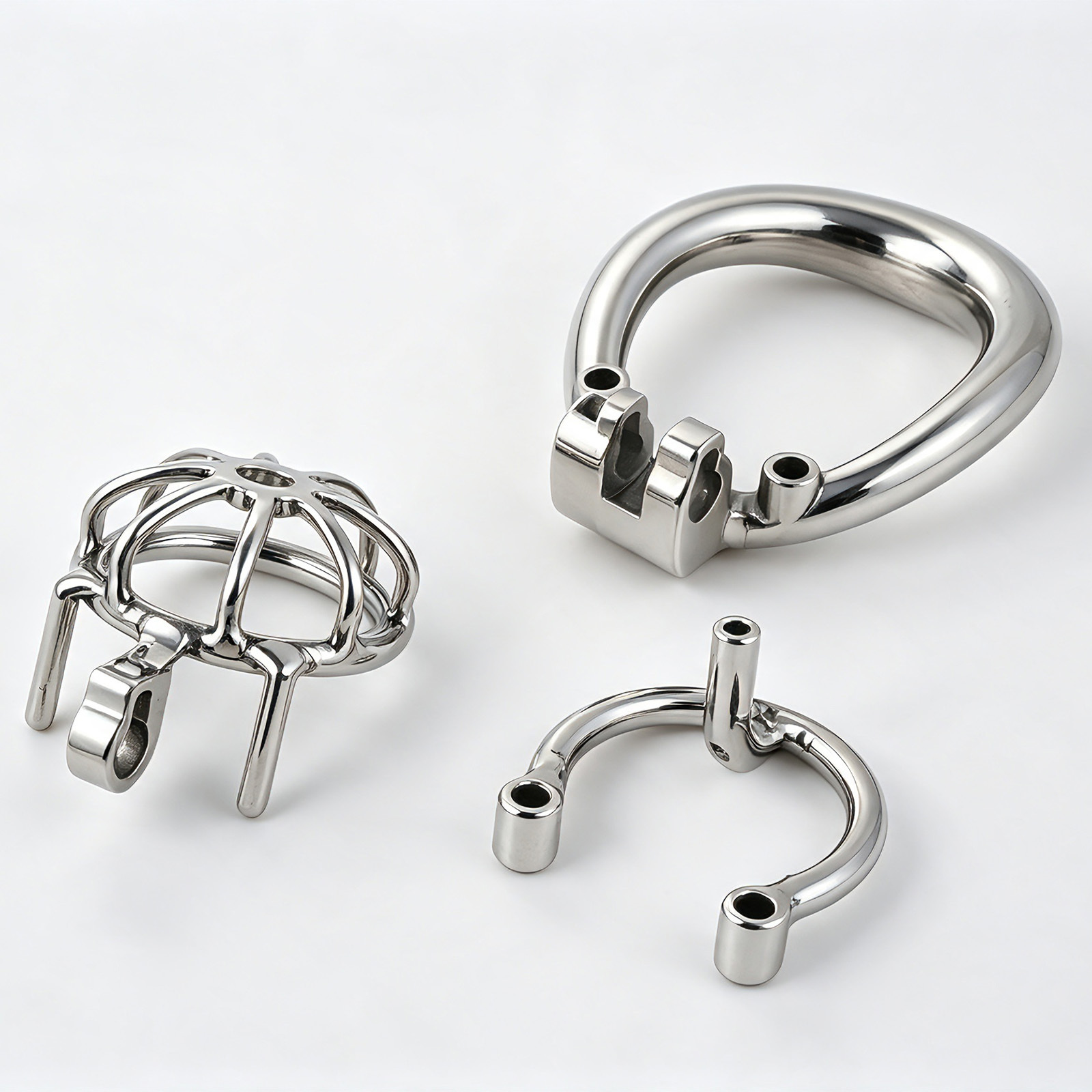 TERNENCE Metal Chastity Cage, Short Male Closed Ring cage with PA Puncture