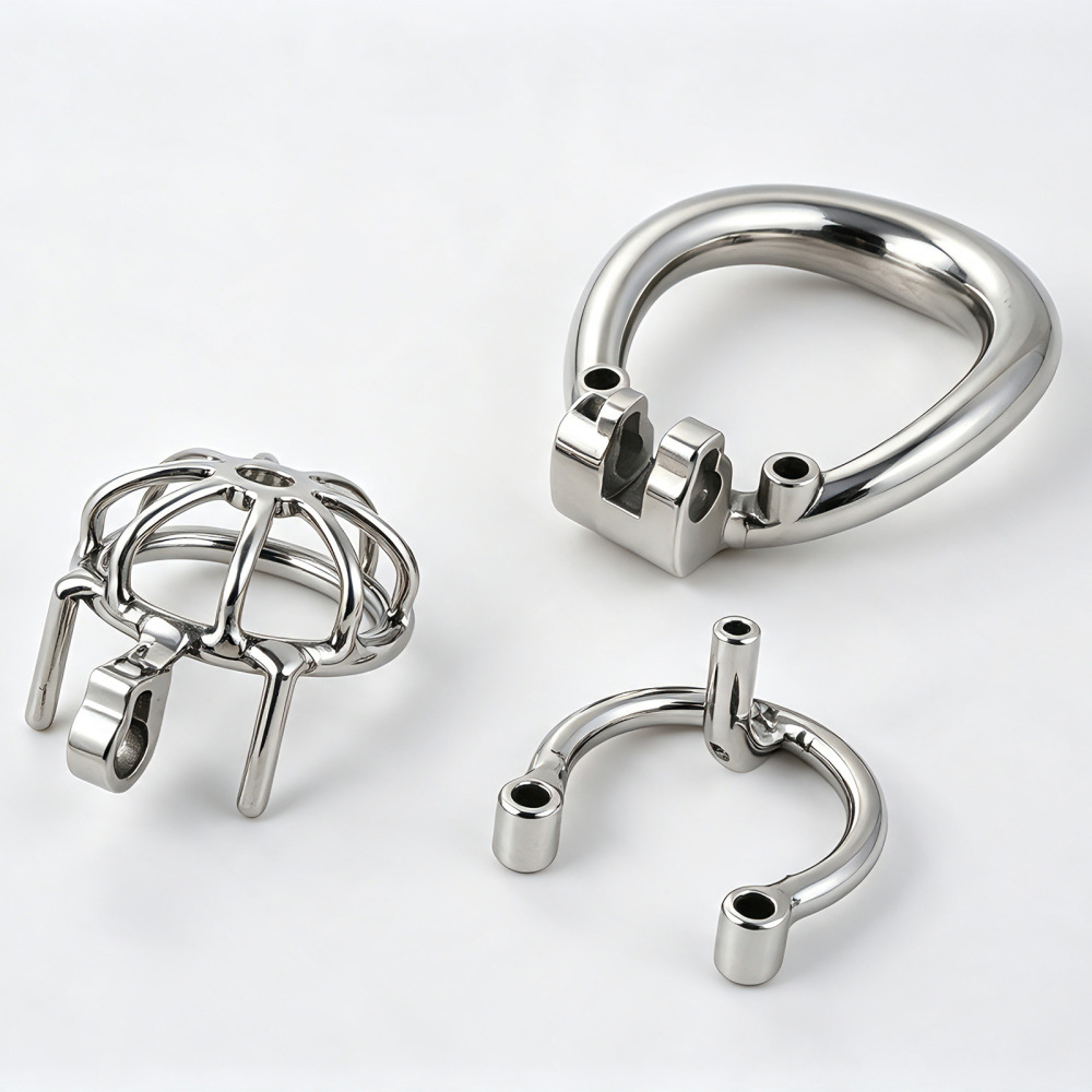 TERNENCE Metal Chastity Cage, Short Male Closed Ring cage with PA Puncture