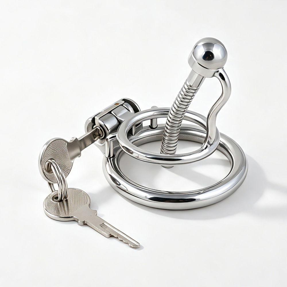 Jefisry Stainless Steel Chastity Cage with 7mm Urethral Tube F238 for Men (only cages do not include rings and locks)