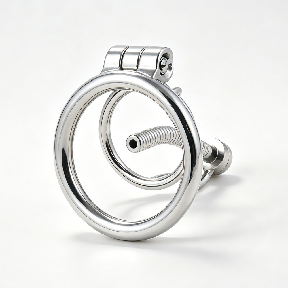 Jefisry Chastity Cage Stainless Steel Penis Lock F238 with 8mm Catheter Men