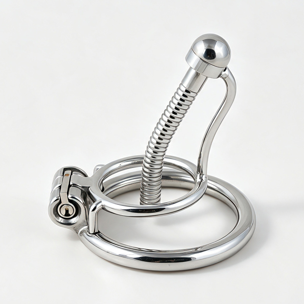 Jefisry Chastity Cage Stainless Steel Penis Lock F238 with 8mm Catheter Men