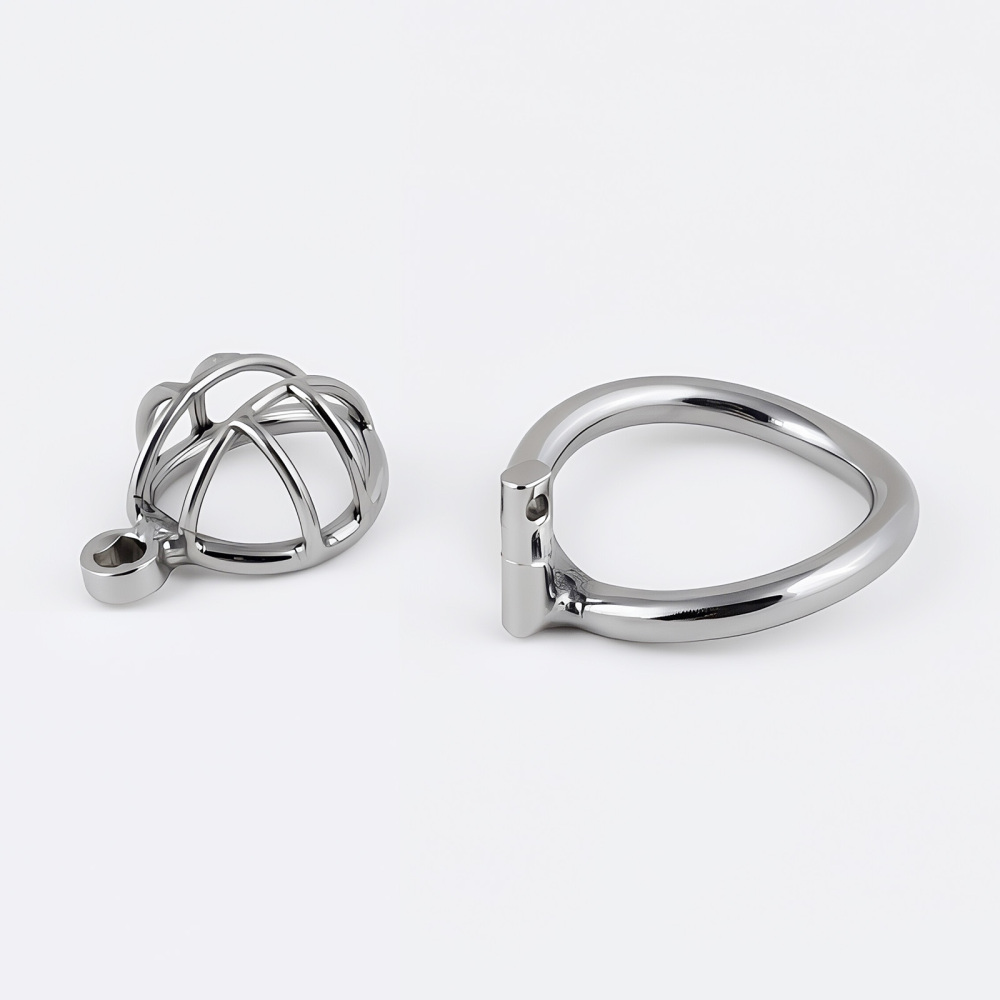 TERNENCE Male Chastity Device, Short Stainless Steel Cock Cage for Men