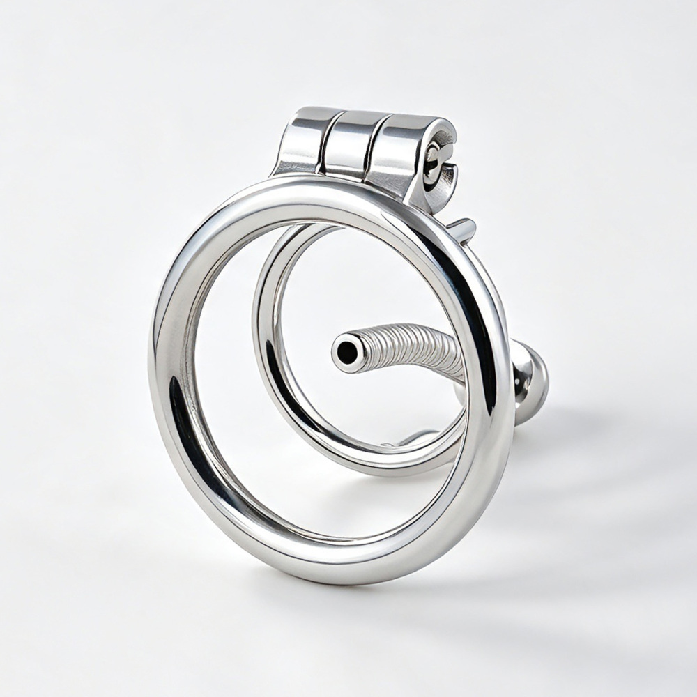 Jefisry Stainless Steel Chastity Cage with 7mm Urethral Tube